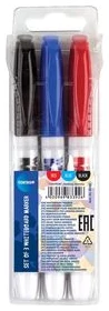 Marķieru komplekts baltai tāfelei 3gb. 2-4mm ar apaІu uzgali