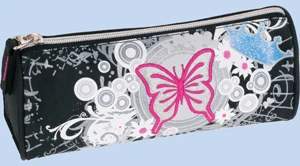 Penālis-kosmētikas maks "Princess Butterfly" 21x8x5cm apaļš