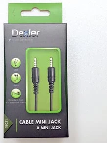 DEXLER Aux Ligzdas 3.5mm spraudnis uz 3.5mm spraudnis Stereo Audio 1m Kabelis Melns