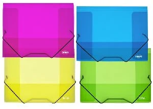 Document case A4 0.45mm with elastic bands assorted
