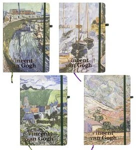 Bloknots A5 līniju 80lp. cietos vākos ar gumiju  "Vincent van Gogh"