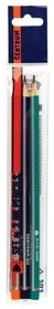 Set of 3 pencils HB sharpened, triangle, with eraser, plastic