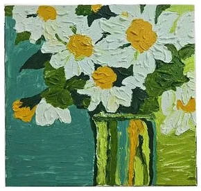 Kvarca smilšu tekstūras krāsošana pēc numuriem "Chamomiles" 30x30cm