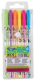 Set of 6 colours PASTEL gel pens 1.0mm