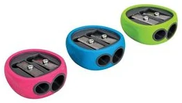 Sharpener plastic with 2blades (assorted colors)