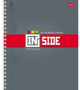 Notebook squared 120sh. spiral bound with sections"Inside"