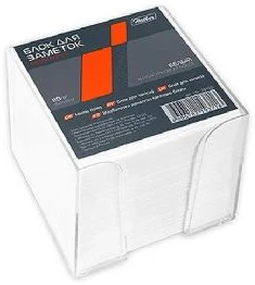 Piezīmju papīru kubs 9x9x9cm balts paliktnī