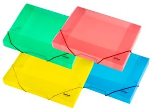 Document case A4*4cm 0.60mm with elastic bands assorted