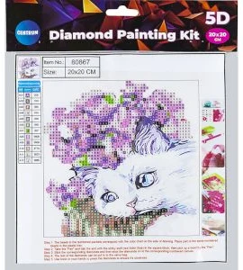 5D Diamond Mosaic KIT "Cat" 20x20cm