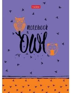 Notebook A6 squared 160sh. hard cover "Night owl"