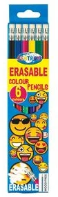 Zīmuļi 6kr. "EMOJIDEX" garie, no plastikāta, dzēšamie