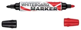 Whiteboard marker dual tip red&black, 2-5mm bullet tip