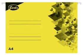 Папка подвесная для картотеки A4 FOROFIS из картона (желтая), толщина 200г/м2
