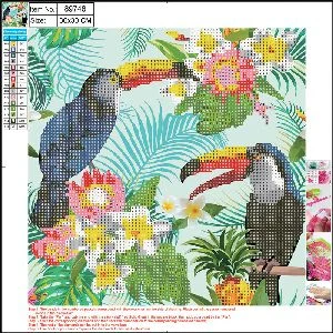 Алмазная мозайка "Toucans" 30х30см