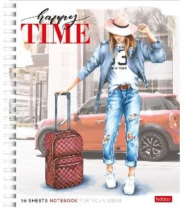 Klade rūtiņu 96lp. ar spirāli "Happy time"