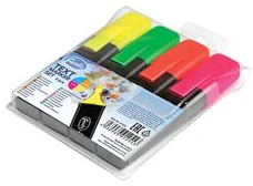 Set of 4 text markers (yellow, pink, green, orange) chisel tip 1-5mm FOROFIS /PVC bag