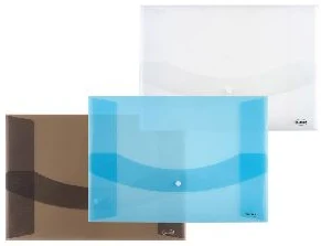Envelope plastic A3 with button 0.40mm assorted PP
