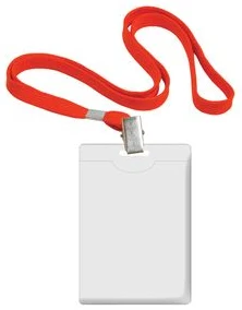 Identifikators FOROFIS (plastikāta) 90x58mm ar sarkanu auklu (42cm) vertikāls