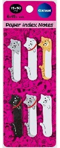 Paper index note "Cat" 50x15mm & 6pcsх15sh. / OPP bag