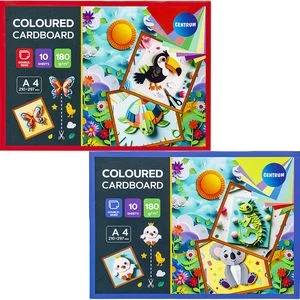Double – coloured Card-board work paper pads A4 10sh. 10col. 180g.
