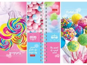 Bloknots A6 rūtiņu 80lp. ar spirāli cietos divpusējos vākos 2.kr. "Caramel"