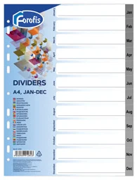 Sadalītājs A4 "Jan-Dec" 0.13mm FOROFIS