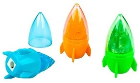 Zīmuļu asināmais plastmasas, ar savācēju, ar dzēšgumiju "Rocket" 75x44x44mm