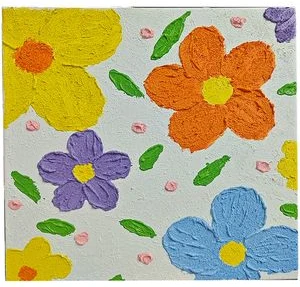 Kvarca smilšu tekstūras krāsošana pēc numuriem "Flowers" 30x30cm