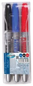 Set of 3 permanent markers bullet tip 2-4mm /PVC bag