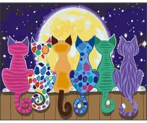 Akrila krāsas un kanvas attēlu gleznošana pēc numuriem "Cats" 40x50cm