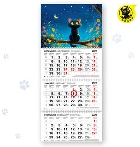 Wall calendar "CAT LOVERS" with spiral, 4parts