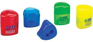 Zīmuļu asināmais plastmasas, ar savācēju, ar 2nažiem