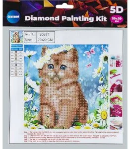 5D Diamond Mosaic KIT "Kitty" 20x20cm
