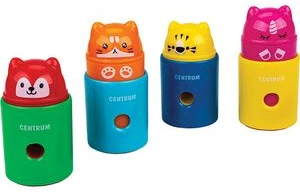 Zīmuļu asināmais plastmasas “Animals”, ar savācēju