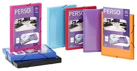 Document case A4 245 x 325 x 30mm elastic bands assorted VIQUEL