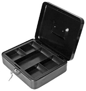 Naudas kaste FOROFIS 30x24x9cm (melna kr.) no metala