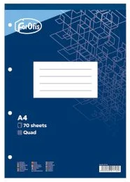 Bloknots A4 rūtiņu 70lp. līmēts FOROFIS