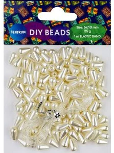 Pērlītes rokdarbiem "Pearl" akrila 6x10mm 25g