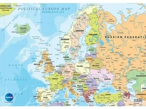 Desk mat "EUROPE Political Map"  (plastic) A3 (420x297mm) 0.70mm w/printing