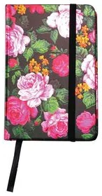 Notebook  A6 ruled 100sh hardcover, with elastic METALLIC