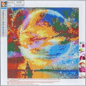 5D Diamond Mosaic KIT "Moon" 30x30cm