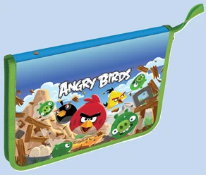 Plastic file "Angry Birds" A4 0.40mm with zipper assorted