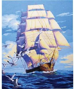 Acrylic paints & canvas pictures painting by number "Sailboat" 40x50cm OPP bag