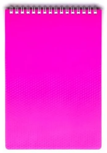 Bloknots A5 rūtiņu 80lp. ar spirāli un plastikāta vākiem "Diamond Neon" rozā