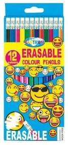 Zīmuļi 12kr. "EMOJIDEX" garie, no plastikāta, dzēšamie
