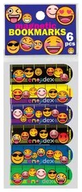 Magnētiskās grāmatzīmes "EMOJIDEX" 6gb. asorti
