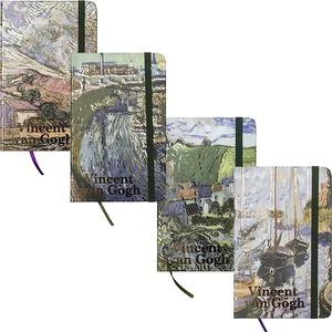Bloknots A6 līniju 80lp. cietos vākos ar gumiju  "Vincent van Gogh"
