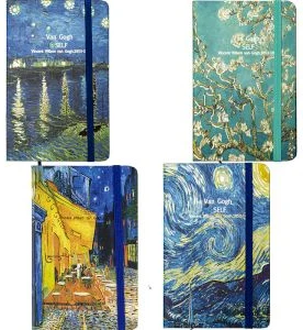 Bloknots A5 līniju 80lp. cietos vākos ar gumiju "Vincent van Gogh"