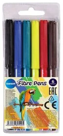Fibre pens "Parrot" 6col.