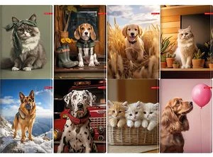 Notebook  squared, A5,  52sh. PETS Premium